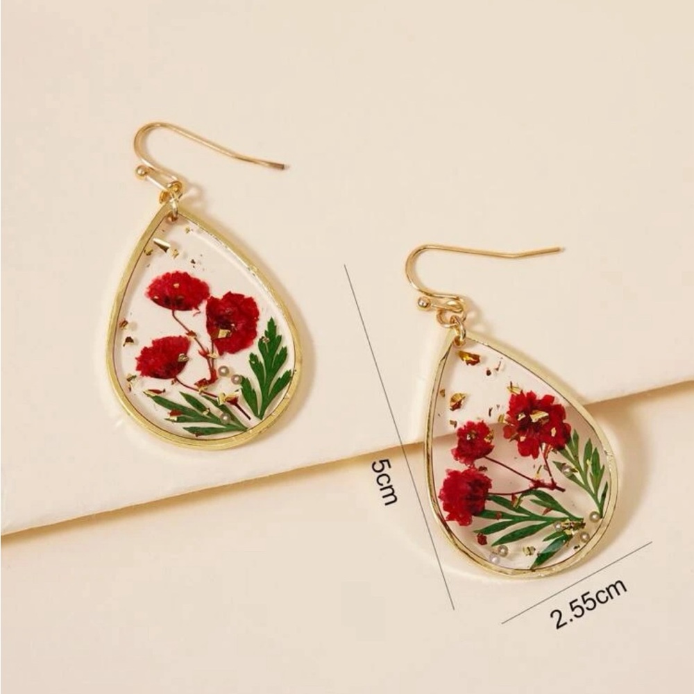 🎉HP🎉 Floral Watercolor Drop Earrings - Picture 2 of 5